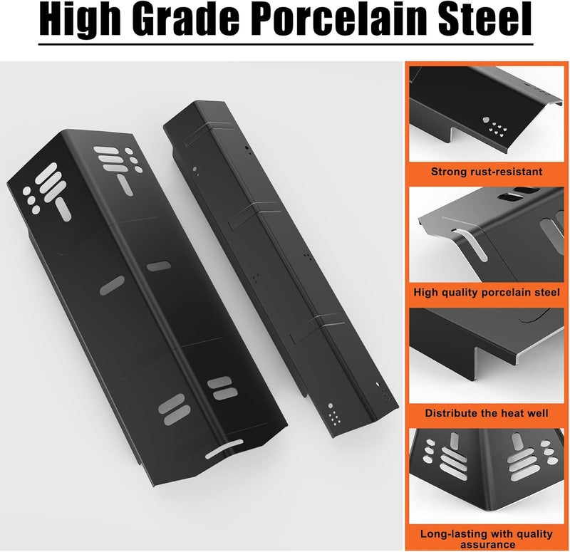 Barbqtime 4 Burner Grill Replacement Parts for Dyna-Glo DGH450CRP DGH450CRP-D DGH450CRN DGH450CRN-D DGH451CRP DGH451CRP-D, Porcelain Steel Grill Heat Tent Plates and Stainless Steel Burner Tube Kit - Image 5